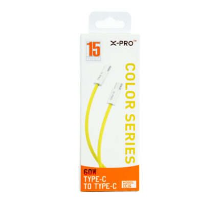 X-PRO TYPE-C TO TYPE-C 60W CABLE YELLOW